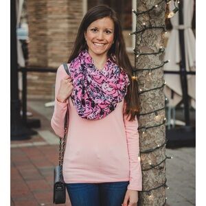 Lilly Pulitzer Resort Pink and Navy Infinity Scarf